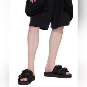 Suicoke Moto-VHL Black Double Strap Platform Stripes Size 7 (men) 8/8.5 (women)